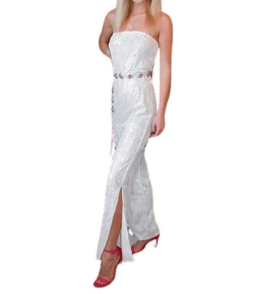 Banjul - Rhinestone Metal Beaded Fringe Boydsuit