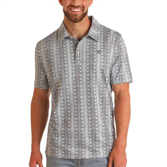Panhandle - Aztec Print Snap Polo Shirt