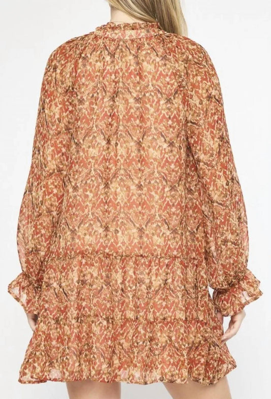 Entro - Print Long-sleeve Dress