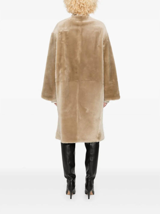 Toteme - Collarless Shearling Coat