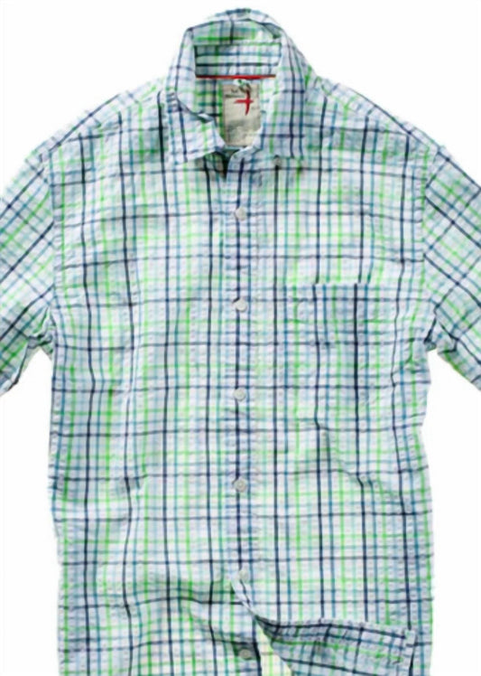 Relwen - Men's Seersucker Half Sleeve Shirt