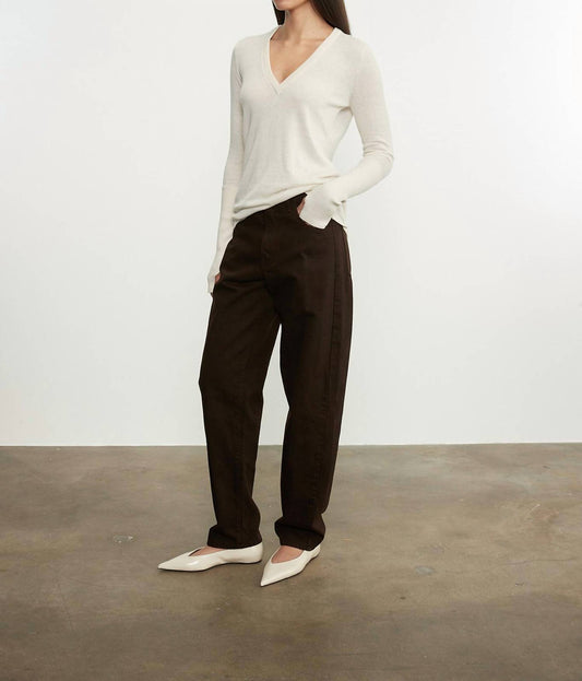 Enza Costa - FINE CASHMERE KNITTED V-NECK SWEATER