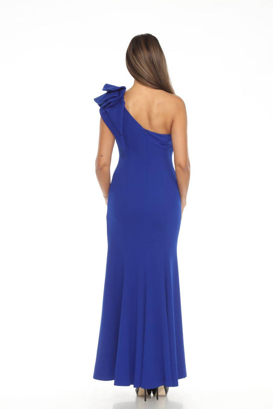 Joseph Ribkoff - Ruffled One-shoulder Evening Dress