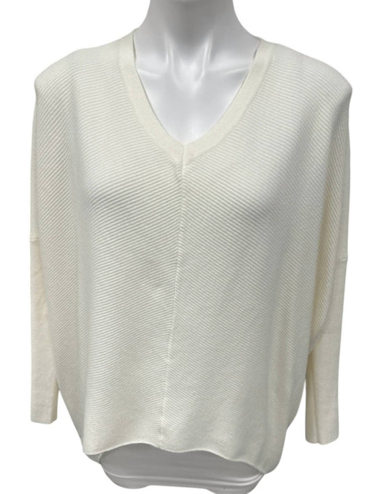 Pinch - Women High Low V-neck Ribbed Sweater