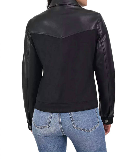 Wrangler - Faux Leather Trucker Jacket