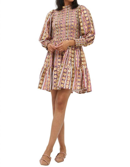 Oliphant - Smocked Flirty 3/4 Sleeve Dress