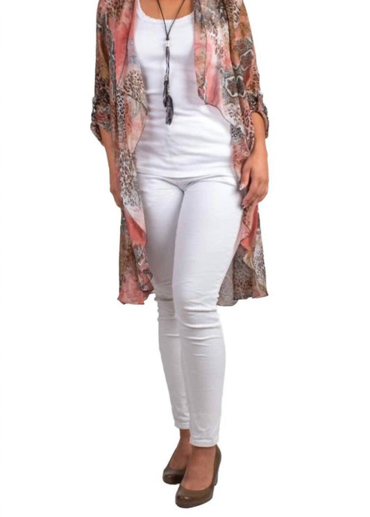 Gigi Moda - Long silk paisley print cardigan