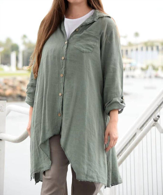 Linen Buttoned Duster