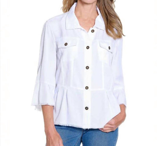 Multiples - Peplum Jacket With Flounce Sleeves