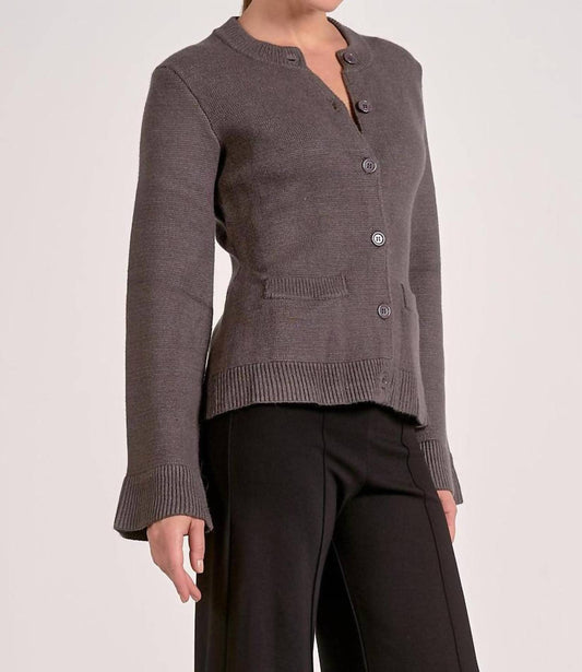 Elan - Fitted Crewneck Cardigan