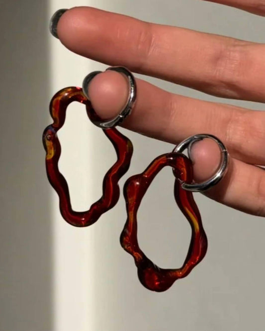 Alma Jewelry - Women's Glass Hoop Earrings