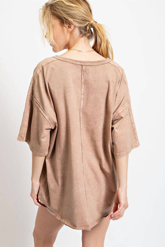 Easel - Washed Cotton Jersey Oversized Top