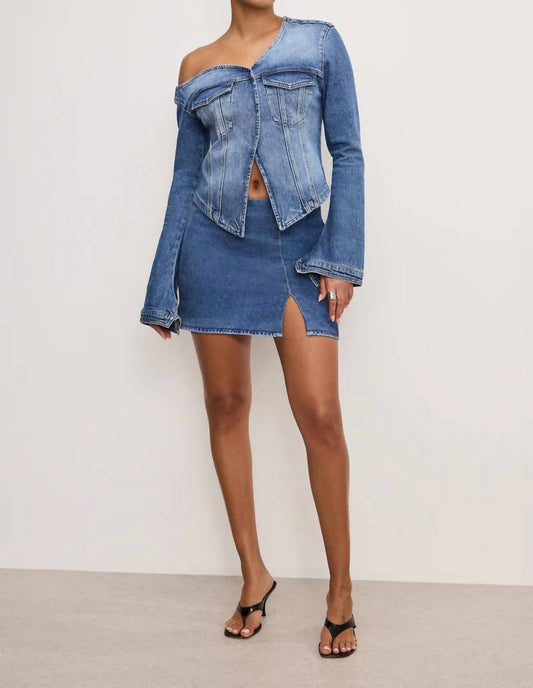 Good American - DENIM MINI SKIRT
