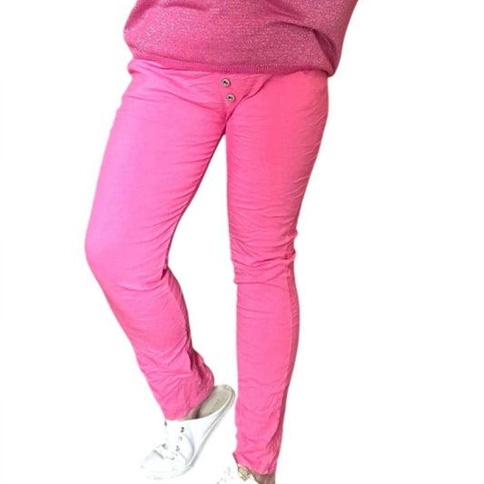 Made In Italy - 4-way Stretch Button-detail Pants