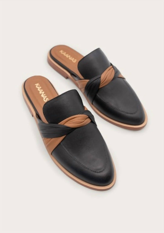 Kaanas - Caoba Mule With Contrast Twisted Band Sandals