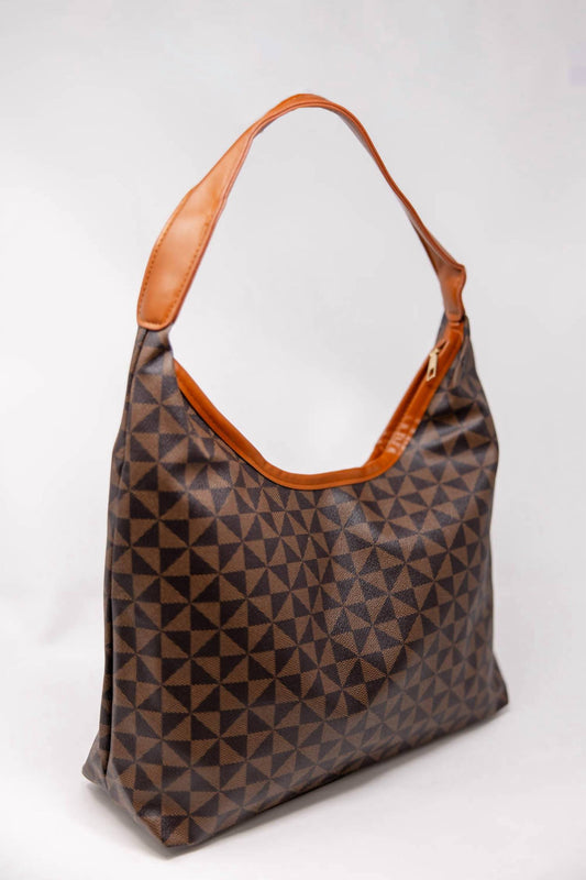 Zenana - Women's Deana Triangle Print Hobo Bag