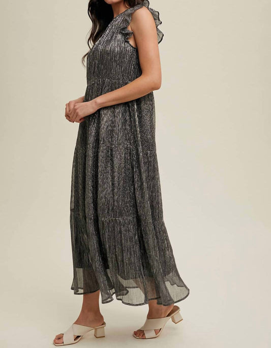 Wishlist - Tina Tiered Lurex Maxi Dressed
