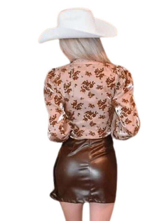 Lena - Velvet Embellished Long Sleeve Shirt