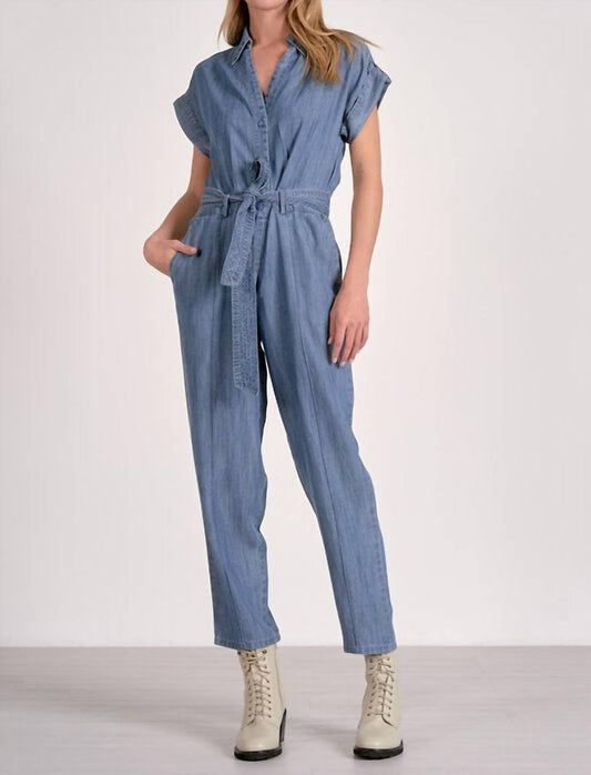 Elan - Jumpsuit Short Sleeve Tie Belt
