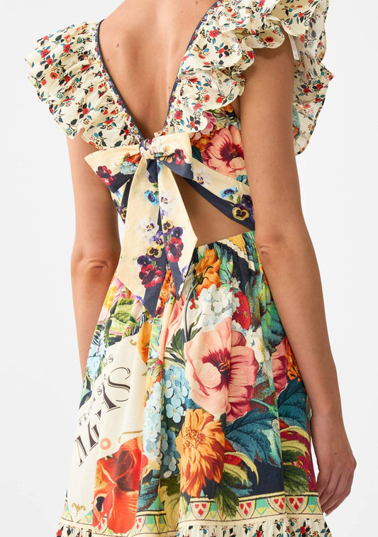 Camilla - Aromatic Amor Tiered Dress With Neck Frill