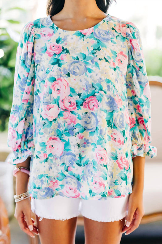 Andree By Unit - Balloon Sleeve Floral Blouse