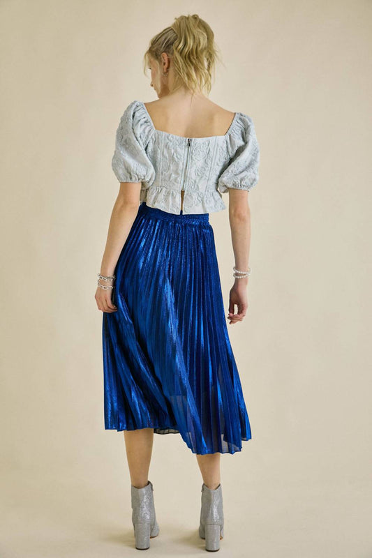 J.Nna - Glitter Pleated Midi Skirt