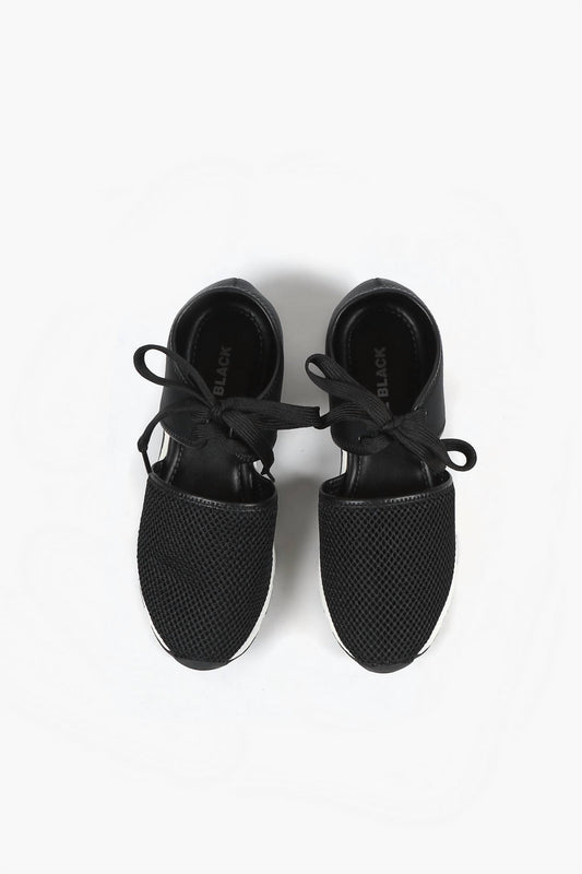 All Black - Women's Solid Mesh Sneakers