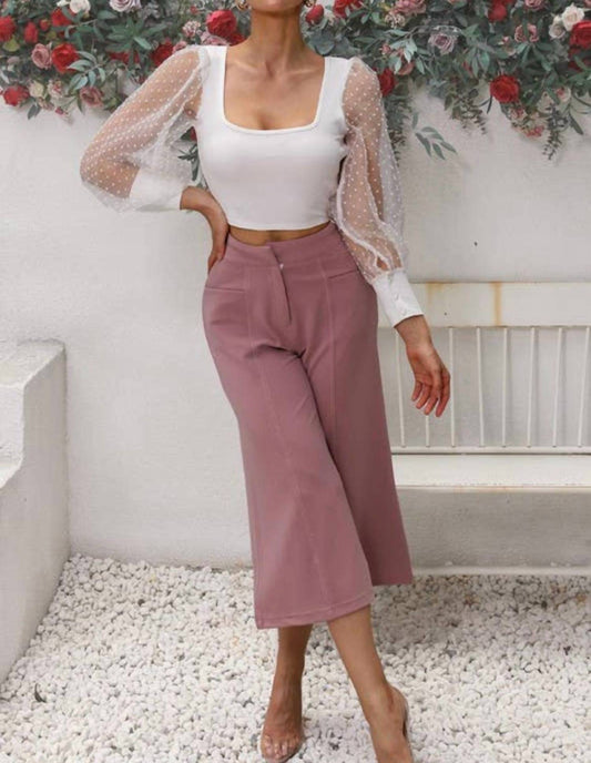 Ninexis - Swiss Dot Puff Sleeve Top