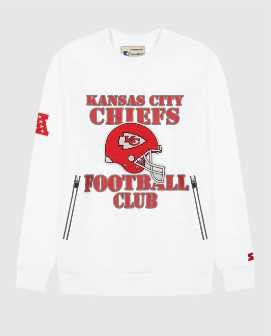 Starter - Unisex Kansas City Chiefs Crew Neck Sweatshirt With Zip Pockets