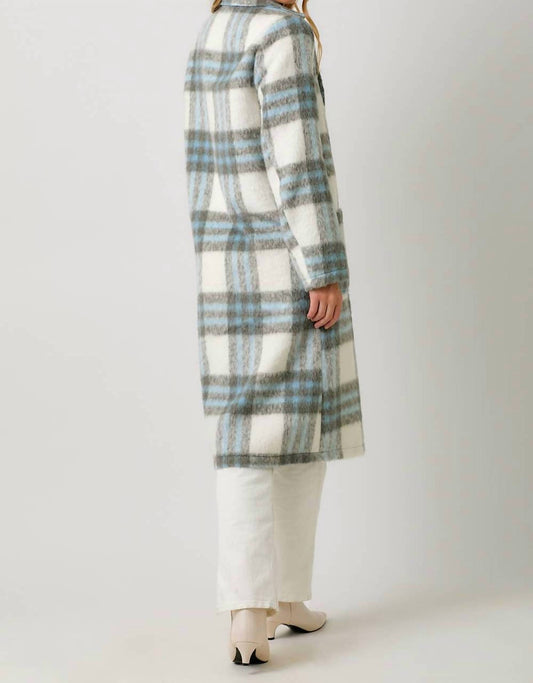 Mystree - Fuzzy Plaid Long Coat