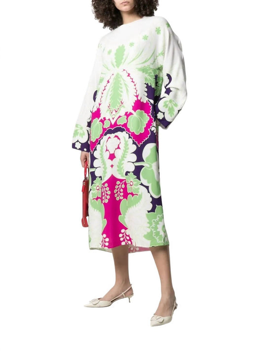 Valentino - Floral Print Silk Midi Dress