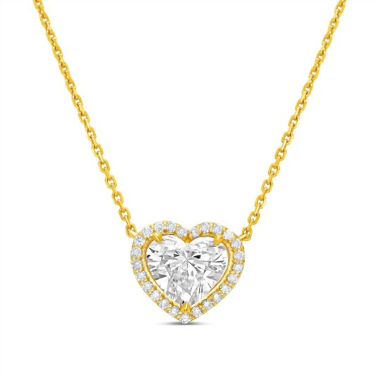 Diana M Jewels - Women's Heart Lab-Grown Diamond Pendant Necklace (3.00 Ct) - Signature
