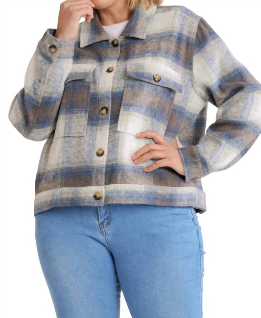 Umgee - Brushed Twill Cropped Shacket -plus