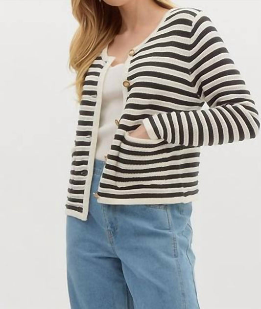 Entro - Toby Striped Cardigan