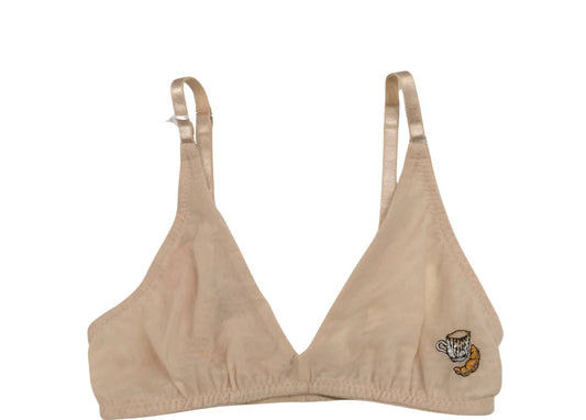 Love & Swans - Women's Croissant Embroidery Mesh Bralette