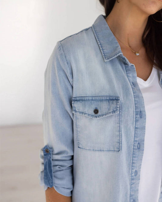 Grace And Lace - Chambray Button Up Shirt