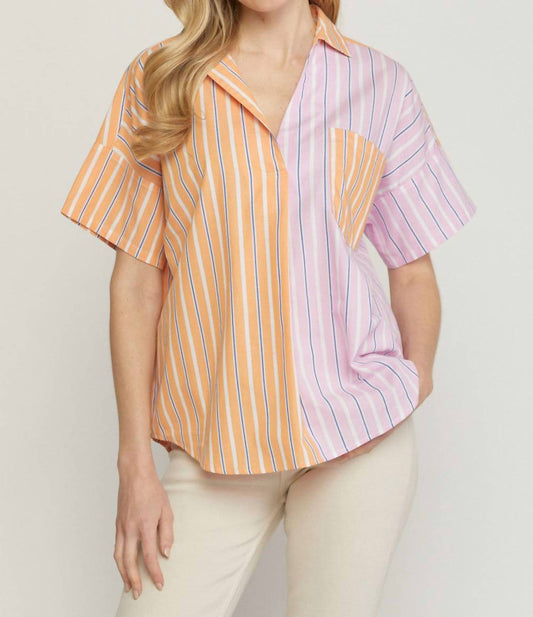 Entro - Striped Color Block Top