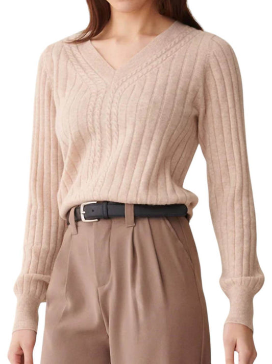 &Isla - Luna Cable Rib V-neck Top - Snagged & Bagged