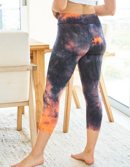 White Birch - Tie Dye Capri Knit Legging