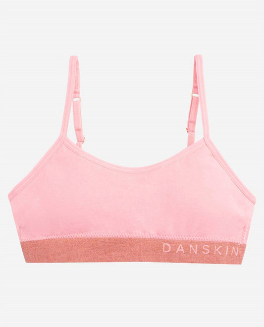 Danskin - Girls 3-pack Seamless Bra With Lurex Logo Band
