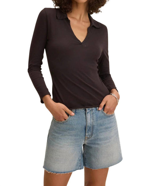 Velvet By Graham & Spencer - Reed Long Sleeve Polo Top