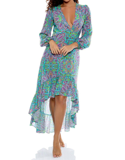 Luli Fama - Groovy Luli Hi Lo Long Sleeve Midi Dress