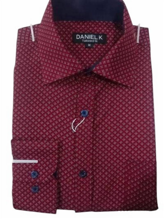 Daniel K - Men's Long Sleeve Printed Dress Shirt