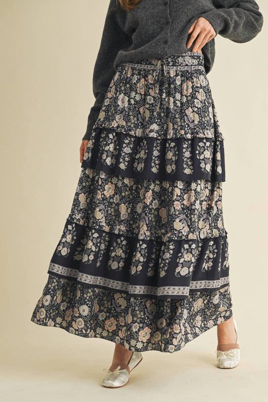 &Merci - Tiered Floral Maxi Skirt