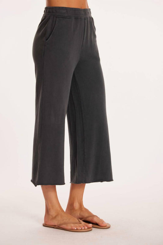 Mododoc - Gathered Waist Flared Crop Pants