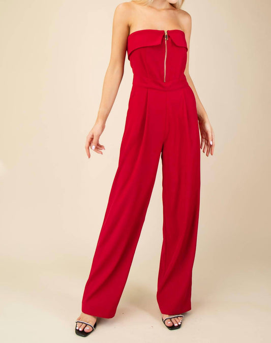 Glam - Zippered Wide Leg Jumpsuit