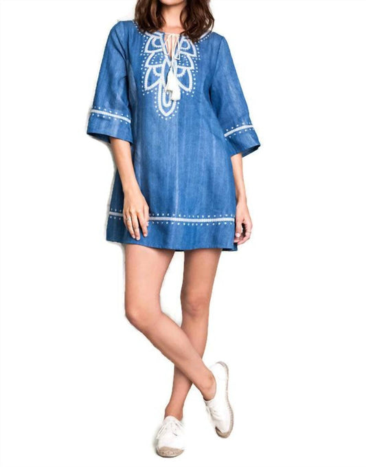 Umgee - Embroidered Denim Dress