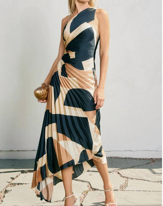 Dress Forum - Asymmetrical Pleated Maxi Dress