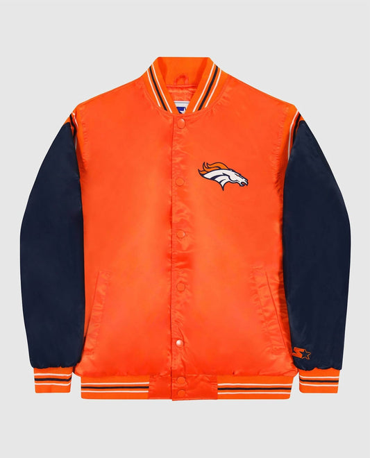 Starter - Men's Denver Broncos Varsity Satin Full-snap Jacket