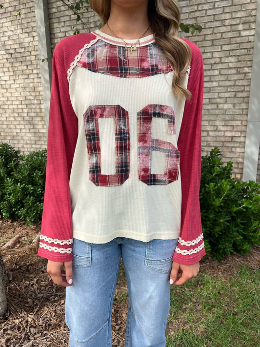 Pol - Varsity Waffle Knit Top